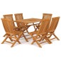 vidaXL 7-tlg. Garten-Essgruppe Massivholz Teak vidaXL 7-tlg. Garten-Essgruppe Massivholz Teak