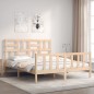 vidaXL Massivholzbett mit Kopfteil 160x200 cm vidaXL Massivholzbett mit Kopfteil 160x200 cm