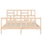 vidaXL Massivholzbett mit Kopfteil 160x200 cm vidaXL Massivholzbett mit Kopfteil 160x200 cm