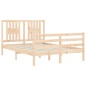 vidaXL Massivholzbett mit Kopfteil 140x190 cm vidaXL Massivholzbett mit Kopfteil 140x190 cm