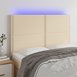 vidaXL LED Kopfteil Creme 144x5x118/128 cm Stoff