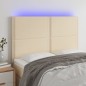 vidaXL LED Kopfteil Creme 144x5x118/128 cm Stoff vidaXL LED Kopfteil Creme 144x5x118/128 cm Stoff