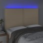 vidaXL LED Kopfteil Creme 144x5x118/128 cm Stoff vidaXL LED Kopfteil Creme 144x5x118/128 cm Stoff