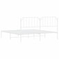 vidaXL Bettgestell mit Kopfteil Metall Weiß 183x213 cm vidaXL Bettgestell mit Kopfteil Metall Weiß 183x213 cm