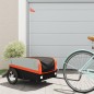 vidaXL Fahrradanhänger Schwarz und Orange 45 kg Eisen vidaXL Fahrradanhänger Schwarz und Orange 45 kg Eisen