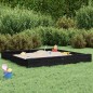 vidaXL Sandkasten mit Sitzen Schwarz Quadratisch Massivholz Kiefer vidaXL Sandkasten mit Sitzen Schwarz Quadratisch Massivholz Kiefer