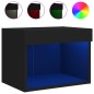 vidaXL Wand-Nachttisch mit LED-Leuchten Schwarz vidaXL Wand-Nachttisch mit LED-Leuchten Schwarz