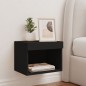 vidaXL Wand-Nachttisch mit LED-Leuchten Schwarz vidaXL Wand-Nachttisch mit LED-Leuchten Schwarz