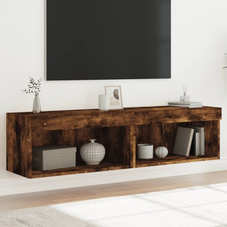 vidaXL TV-Schränke mit LED-Leuchten 2 Stk. Räuchereiche 60x30x30 cm