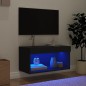 vidaXL TV-Schrank mit LED-Leuchten Schwarz 60x30x30 cm vidaXL TV-Schrank mit LED-Leuchten Schwarz 60x30x30 cm
