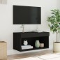 vidaXL TV-Schrank mit LED-Leuchten Schwarz 60x30x30 cm vidaXL TV-Schrank mit LED-Leuchten Schwarz 60x30x30 cm