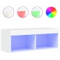 vidaXL TV-Schrank mit LED-Leuchten Weiß 80x30x30 cm vidaXL TV-Schrank mit LED-Leuchten Weiß 80x30x30 cm