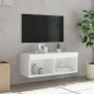 vidaXL TV-Schrank mit LED-Leuchten Weiß 80x30x30 cm vidaXL TV-Schrank mit LED-Leuchten Weiß 80x30x30 cm
