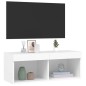 vidaXL TV-Schrank mit LED-Leuchten Weiß 80x30x30 cm vidaXL TV-Schrank mit LED-Leuchten Weiß 80x30x30 cm
