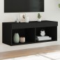 vidaXL TV-Schrank mit LED-Leuchten Schwarz 80x30x30 cm vidaXL TV-Schrank mit LED-Leuchten Schwarz 80x30x30 cm