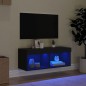 vidaXL TV-Schrank mit LED-Leuchten Schwarz 80x30x30 cm vidaXL TV-Schrank mit LED-Leuchten Schwarz 80x30x30 cm