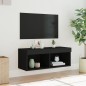 vidaXL TV-Schrank mit LED-Leuchten Schwarz 80x30x30 cm vidaXL TV-Schrank mit LED-Leuchten Schwarz 80x30x30 cm