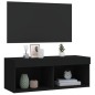 vidaXL TV-Schrank mit LED-Leuchten Schwarz 80x30x30 cm vidaXL TV-Schrank mit LED-Leuchten Schwarz 80x30x30 cm