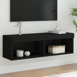 vidaXL TV-Schrank mit LED-Leuchten Schwarz 100x30x30 cm