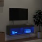 vidaXL TV-Schrank mit LED-Leuchten Schwarz 100x30x30 cm