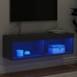 vidaXL TV-Schrank mit LED-Leuchten Schwarz 100x30x30 cm