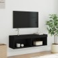 vidaXL TV-Schrank mit LED-Leuchten Schwarz 100x30x30 cm
