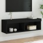 vidaXL TV-Schrank mit LED-Leuchten Schwarz 100x30x30 cm