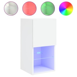 vidaXL TV-Schrank mit LED-Leuchten Weiß 30,5x30x60 cm