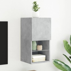 vidaXL TV-Schrank mit LED-Leuchten Betongrau 30,5x30x60 cm