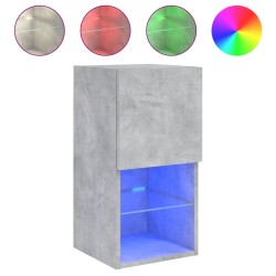 vidaXL TV-Schrank mit LED-Leuchten Betongrau 30,5x30x60 cm
