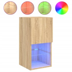 vidaXL TV-Schrank mit LED-Leuchten Sonoma-Eiche 30,5x30x60 cm