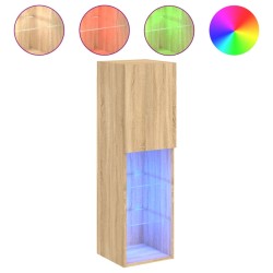 vidaXL TV-Schrank mit LED-Leuchten Sonoma-Eiche 30,5x30x102 cm