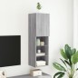 vidaXL TV-Schrank mit LED-Leuchten Grau Sonoma 30,5x30x102 cm vidaXL TV-Schrank mit LED-Leuchten Grau Sonoma 30,5x30x102 cm