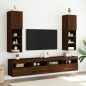 vidaXL TV-Schrank mit LED-Leuchten Braun Eichen-Optik 30,5x30x102 cm vidaXL TV-Schrank mit LED-Leuchten Braun Eichen-Optik 30,5x30x102 cm