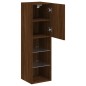 vidaXL TV-Schrank mit LED-Leuchten Braun Eichen-Optik 30,5x30x102 cm vidaXL TV-Schrank mit LED-Leuchten Braun Eichen-Optik 30,5x30x102 cm