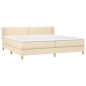 vidaXL Boxspringbett mit Matratze Creme 200x200 cm Stoff vidaXL Boxspringbett mit Matratze Creme 200x200 cm Stoff
