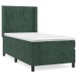 vidaXL Boxspringbett mit Matratze Dunkelgrün 90x190 cm Samt vidaXL Boxspringbett mit Matratze Dunkelgrün 90x190 cm Samt