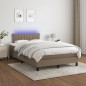 vidaXL Boxspringbett mit Matratze & LED Taupe 120x200 cm Stoff vidaXL Boxspringbett mit Matratze & LED Taupe 120x200 cm Stoff