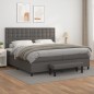 vidaXL Boxspringbett mit Matratze Grau 200x200 cm Kunstleder vidaXL Boxspringbett mit Matratze Grau 200x200 cm Kunstleder