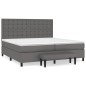 vidaXL Boxspringbett mit Matratze Grau 200x200 cm Kunstleder vidaXL Boxspringbett mit Matratze Grau 200x200 cm Kunstleder