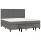 vidaXL Boxspringbett mit Matratze Grau 200x200 cm Kunstleder vidaXL Boxspringbett mit Matratze Grau 200x200 cm Kunstleder