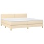 vidaXL Boxspringbett mit Matratze Creme 200x200 cm Stoff vidaXL Boxspringbett mit Matratze Creme 200x200 cm Stoff