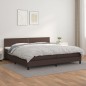 vidaXL Boxspringbett mit Matratze Braun 200x200 cm Kunstleder vidaXL Boxspringbett mit Matratze Braun 200x200 cm Kunstleder