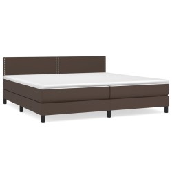 vidaXL Boxspringbett mit Matratze Braun 200x200 cm Kunstleder