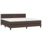vidaXL Boxspringbett mit Matratze Braun 200x200 cm Kunstleder vidaXL Boxspringbett mit Matratze Braun 200x200 cm Kunstleder