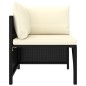 5-tlg. Garten-Lounge-Set mit Kissen Poly Rattan Schwarz 5-tlg. Garten-Lounge-Set mit Kissen Poly Rattan Schwarz