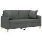 vidaXL 2-Sitzer-Sofa mit Zierkissen Dunkelgrau 140 cm Stoff vidaXL 2-Sitzer-Sofa mit Zierkissen Dunkelgrau 140 cm Stoff