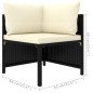 5-tlg. Garten-Lounge-Set mit Kissen Poly Rattan Schwarz 5-tlg. Garten-Lounge-Set mit Kissen Poly Rattan Schwarz