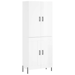 vidaXL Highboard Hochglanz-Weiß 69,5x34x180 cm Holzwerkstoff