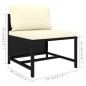5-tlg. Garten-Lounge-Set mit Kissen Poly Rattan Schwarz 5-tlg. Garten-Lounge-Set mit Kissen Poly Rattan Schwarz